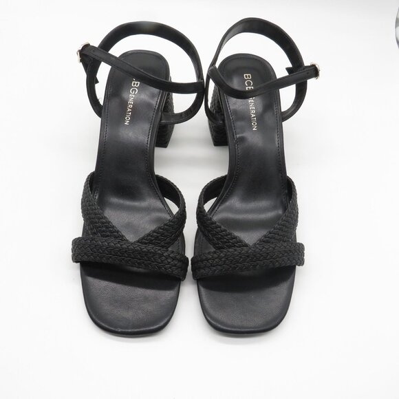 BCBGeneration Black Strappy Block Heel Sandals Size 9.5 NEW - Picture 2 of 7